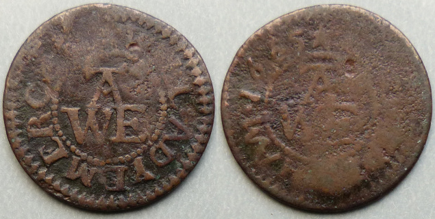 Chippenham, Will Adye 1665 farthing N ----
